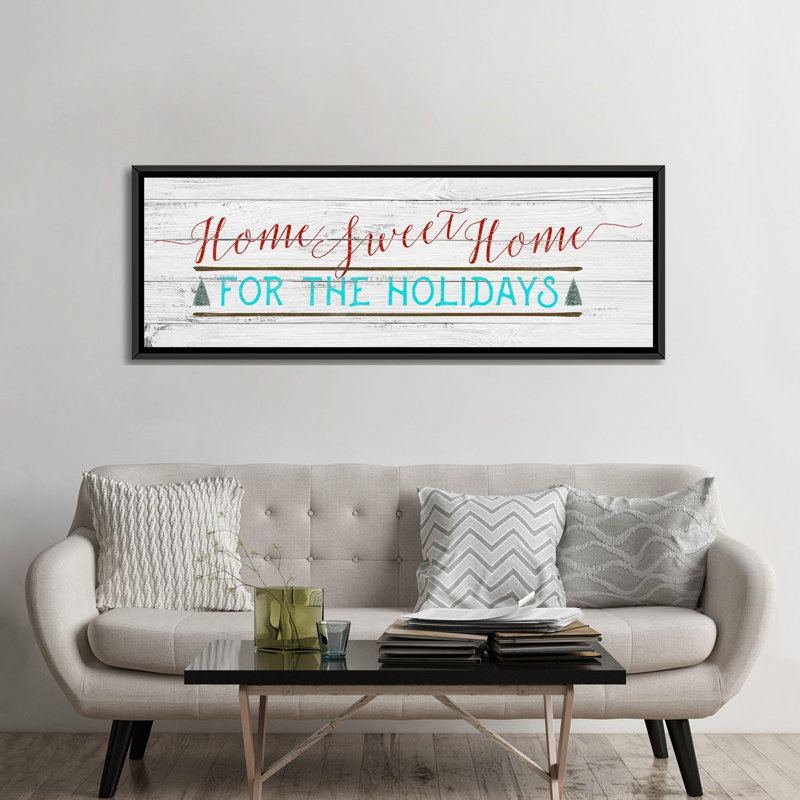 Home Sweet Home, art textuel sur toile tendue, H 24 po x l 72 po x P 1,5 po, Toile avec cadre noir