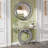 33.46"(85Cm)Crystal Crush Diamond Sparkly Round Silver Mirror For Wall Decoration