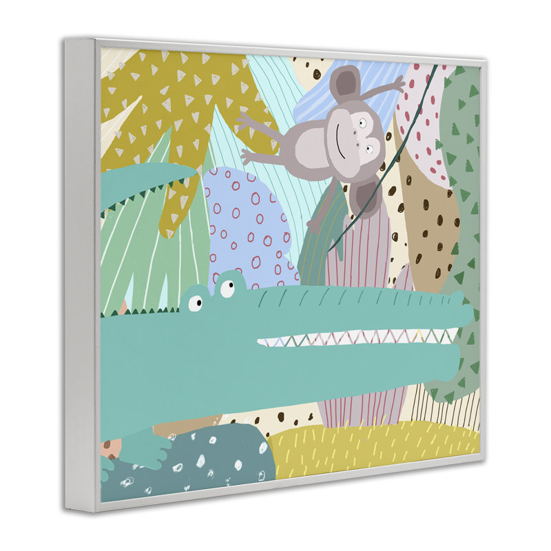 Animaux sauvages dans la jungle à motifs, estampe numérique, design par Carla Daly, H 11 po x l 14 po