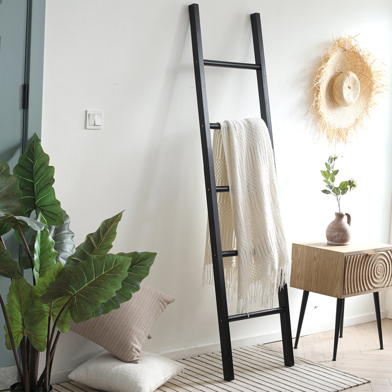Échelle de couverture en bois 6 pi, Noir