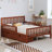 Full Size Wood Platform Bed With Guardrails On Both Sides And Two Storage Drawers-986745135-986745133