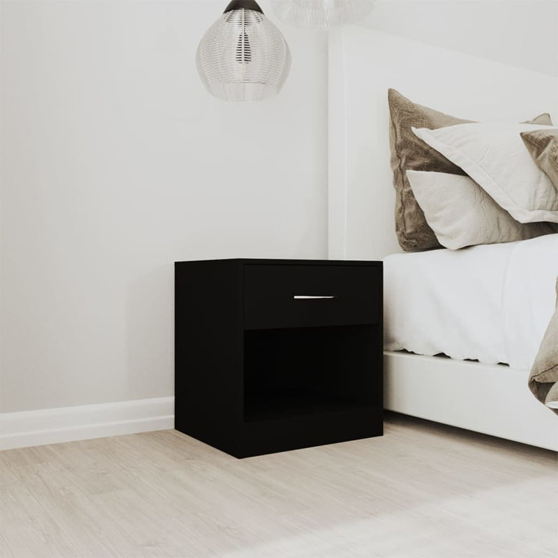 Doraville 1 Drawer Bedside Table, Black