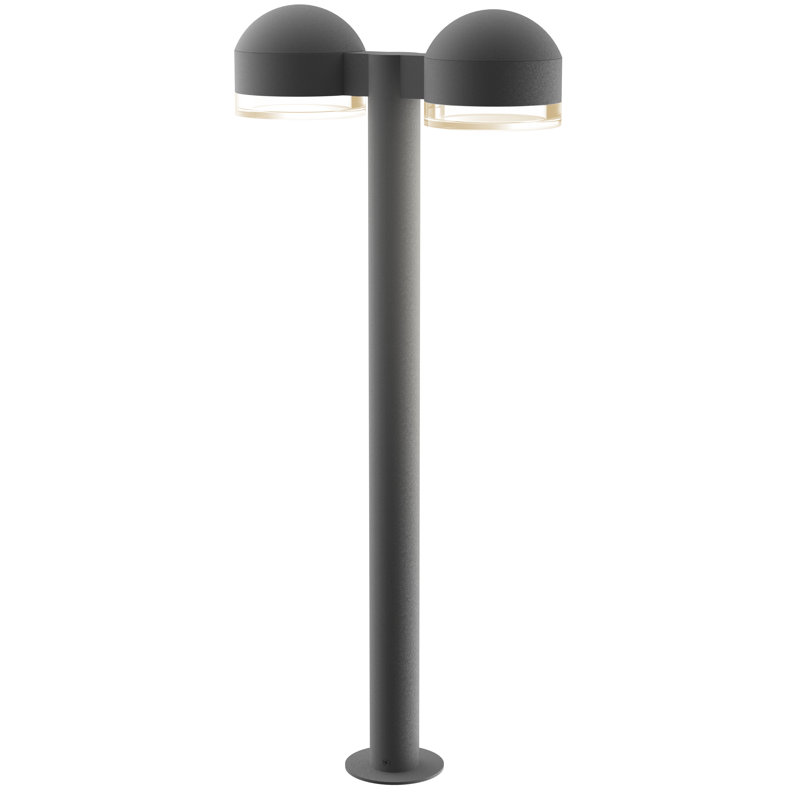 Borne d'éclairage DEL à l'intérieur en métal Reals®, Gris texturé, H 29,75 po x l 5 po x P 13,5 po, Blanc transparent