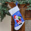 Chaussette de Noël 15 po bleue et rouge avec cadeau