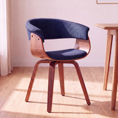 Upholstered Dining Chairs with Wooden Legs