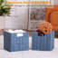 Panier en osier, ensemble de 2 paniers de rangement en corde de papier tissés à la main pour l'organisation, bacs de rangement pliables, casier de rangement en osier de 11 pouces, panier de rangement carré-1412900403