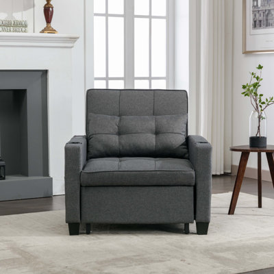 Pavilus Convertible Chair Bed, Sleeper Sofa Chair Bed 3 in 1, Adjustable Recliner, Armchair, Sofa by Latitude Run