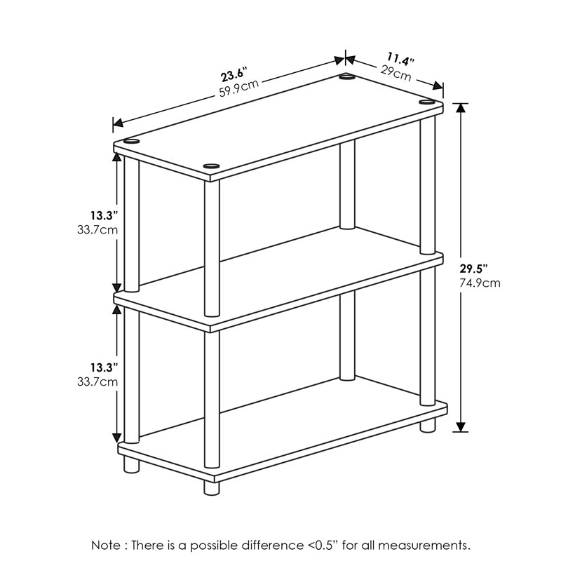 Bibliothèque décorative Decorius, Bleu clair/blanc, (Trois tablettes) 75 cm (H) x 60 cm (L) x 29 cm (P
