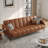 77.56" Faux Leather Convertible Sofa, Futon Couch with Adjustable Backrest for Small Spaces, Living Room, Office-255283139
