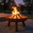Union Round Wood-Burning Steel Finish Cast Iron Outdoor Raised Fire Pit Bowl - Brown - 24"-1434217330-1434217335