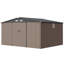 Remise de rangement en métal 8 x 6 pi avec fenêtre et lumière solaire à DEL, coffre à outils de jardin imperméable, porte verrouillable, toit ventilé pour patio
