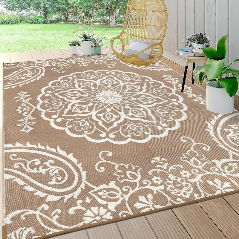 Outdoor Rug, Rectangle 5' x 8', Brown