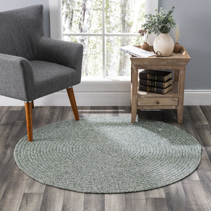 Tapis intérieur / extérieur tressé Happel Dusty, Rond 4 pi