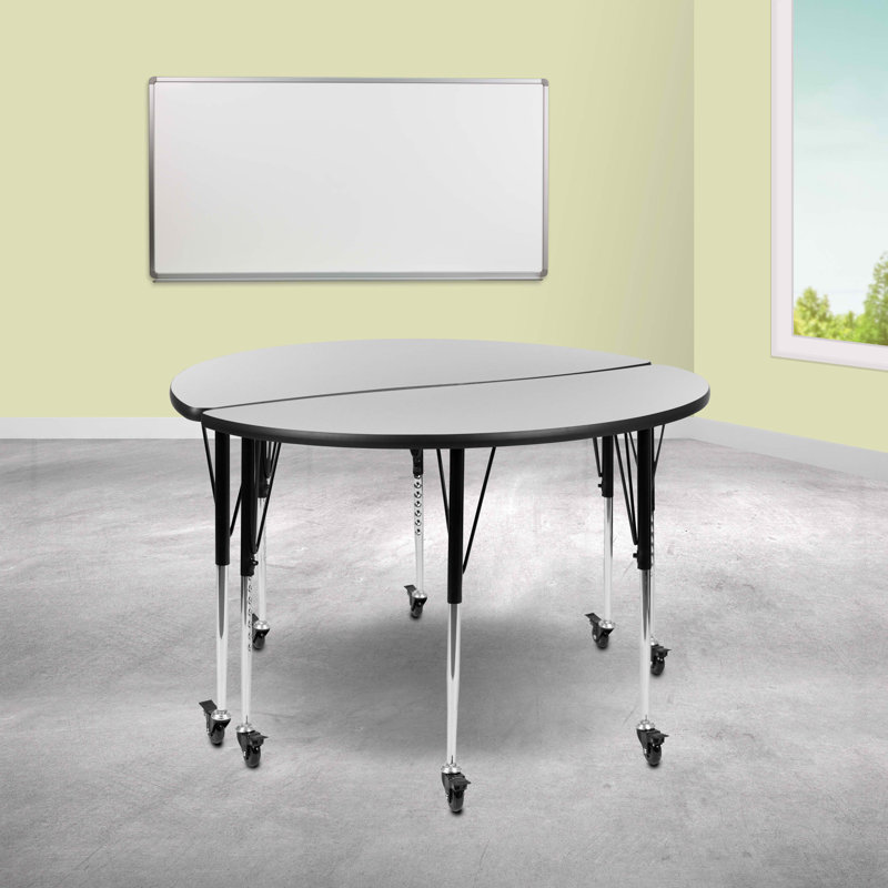 Goddard 48" Grey Thermal Laminate Wave Collaborative Activity Table