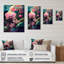«Blossoming Orchid in Bright Retro Colors», reproduction sur toile-923054741-923054732