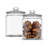 Joyful Round Glass Cookie Jar With Airtight Lids - 67 Oz - Set Of 2