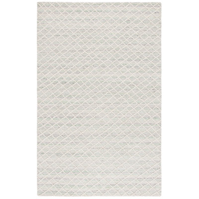 Abstract 615 Hand Tufted Wool/Nylon/Pet/Viscose/Cotton Geometric Indoor Use Only Rug in Green/Ivory