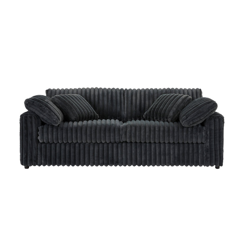 Algona Upholstered Stationary Sofa, Charcoal Gray