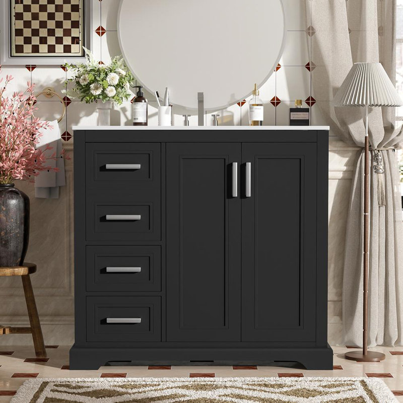 Stylish Soft-Close Vanity, Black