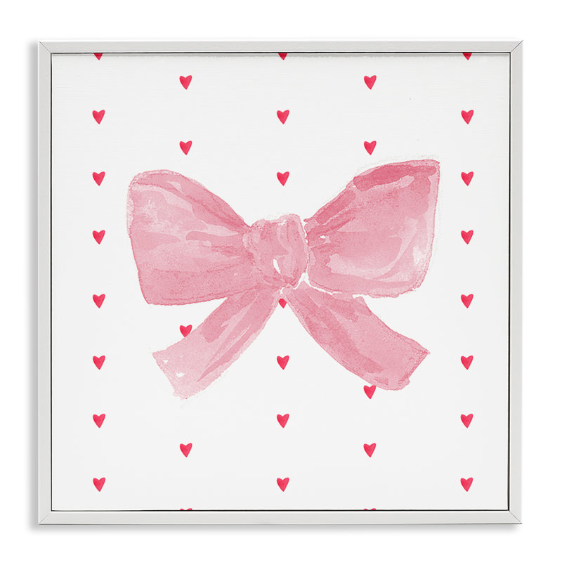 «Pink Bow on Hearts», estampe numérique, conception de Lucille Price, H 17 po x l 17 po