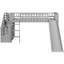 Lit mezzanine simple gris avec escalier, deux tiroirs et glissade, conception, caractéristiques convertibles, escalier en bois massif de haute qualité avec cadre en pin, aucun sommier requis, assemblage complet requis-1024006727
