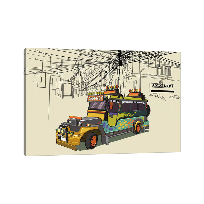 Philippines - Jeepney - impression sur toile tendue, H 12 po x l 18 po x 1,5 po