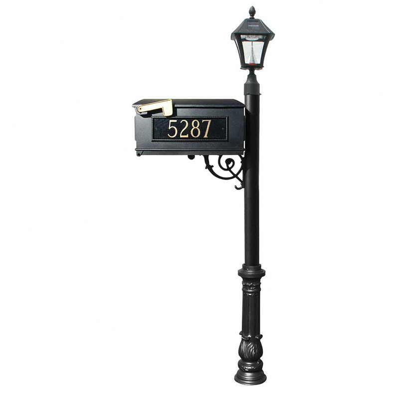 Poteau décoratif encastré 72 po H Lewiston, Noir