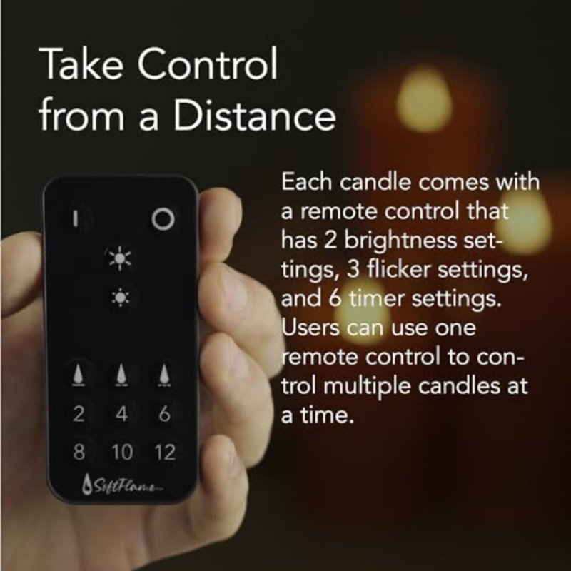 Decor Flameless LED Candles with Remote Control, Battery Operated Pillar Real Wax with Timer for Christmas Decorations, Pumpkin Orange Candle