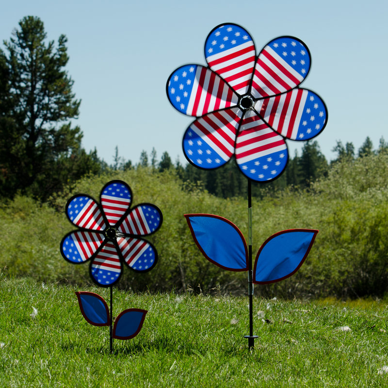 Fleur patriotique 19 "avec feuilles