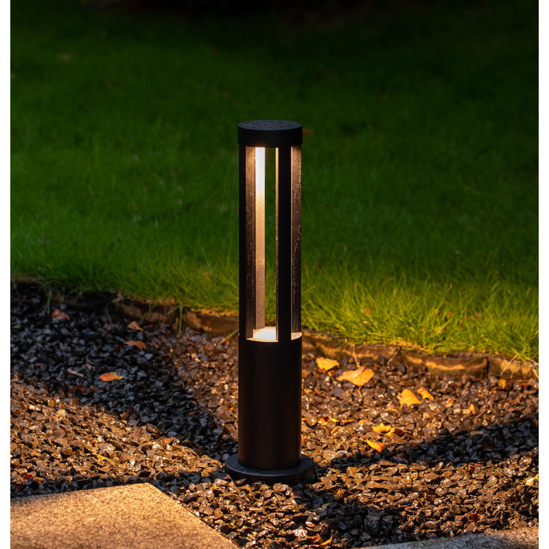 Black Integrated LED Bollard Light, 23.75" H x 6.25" W x 6.25" D