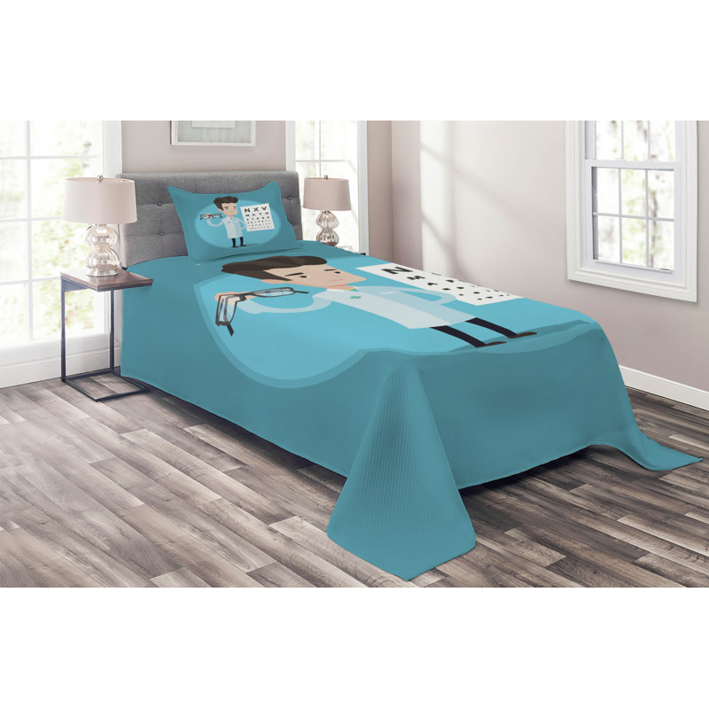 Polyester Coverlet, Twin Bedspread + 1 Sham