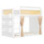 Lit superposé Haven Rattan Decor avec tablette de rangement à 6 niveaux, rideaux et lumières pour enfants-134494026-134494028