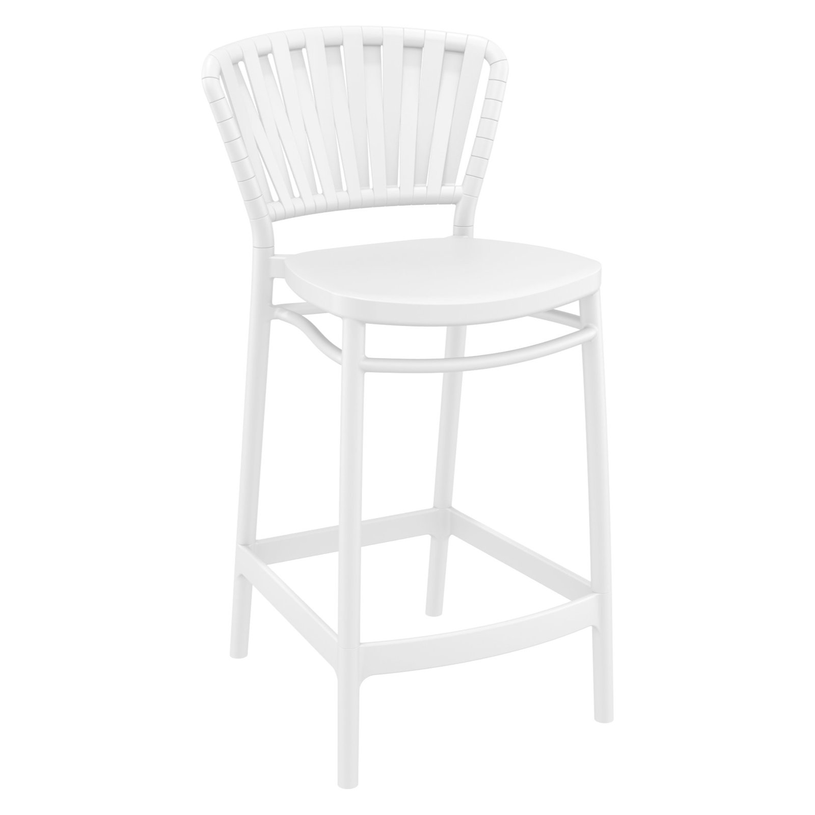 Newport Patio Bar Stool, 25.6", White