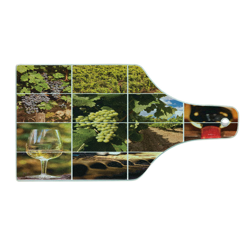 Vineyard Landscape Tempered Glass Cutting and Serving Board