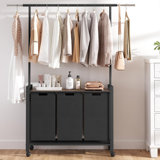 Laundry Sorter, Laundry Hamper 3-Section With Hanging Rack, Rolling Laundry Hamper With Removable Laundry Basket