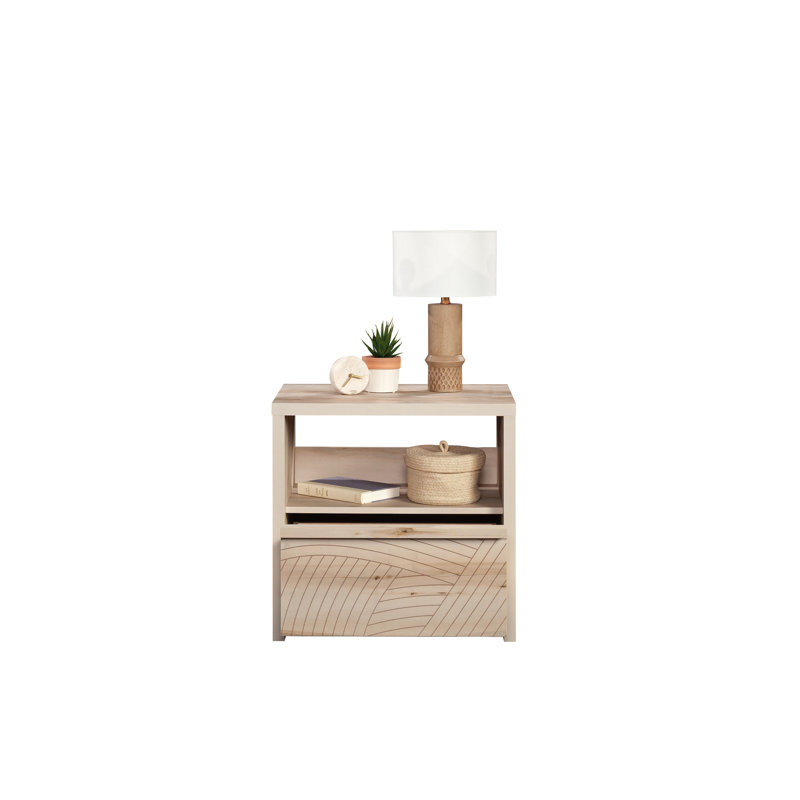 Table de chevet, finition brune