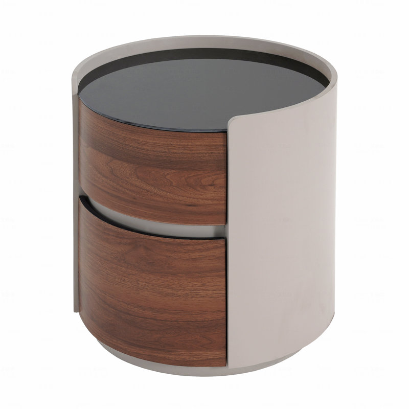 Retro Double Storage Round Side Table