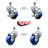 3 Inch_Solid Polyurethane Wheel Swivel ½ Inch Threaded Stem Caster Set 2 Brakes