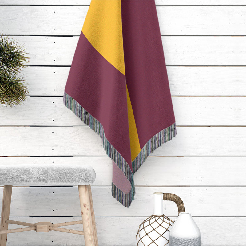Couverture en coton Charlotte, L 37 po x L 52 po, Vin / or / vin, Basketball Cleveland