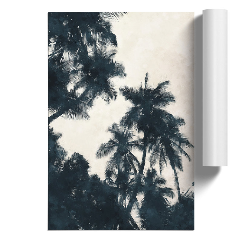 Palm Tree Fronds Painting - Frameless Print, 59cm H x 42cm W x 0.1cm D
