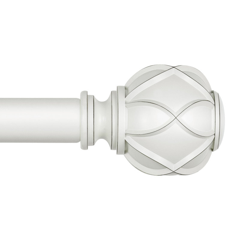 Tringle à rideaux simple ajustable Derra, 36" - 72", Blanc