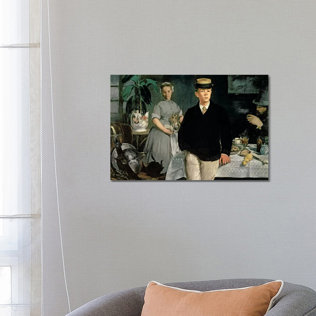 Luncheon In The Studio by Edouard Manet - Wrapped Canvas Painting