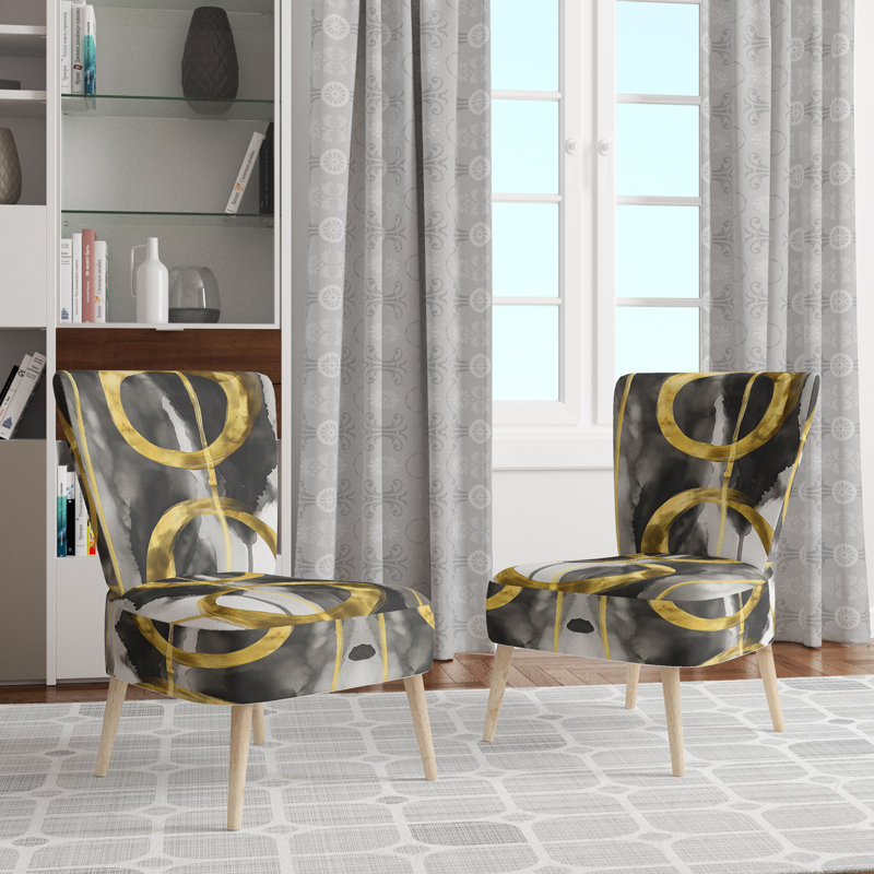 Mettalic II - Chaise d'appoint rembourrée Glam, Mélange de polyester noir