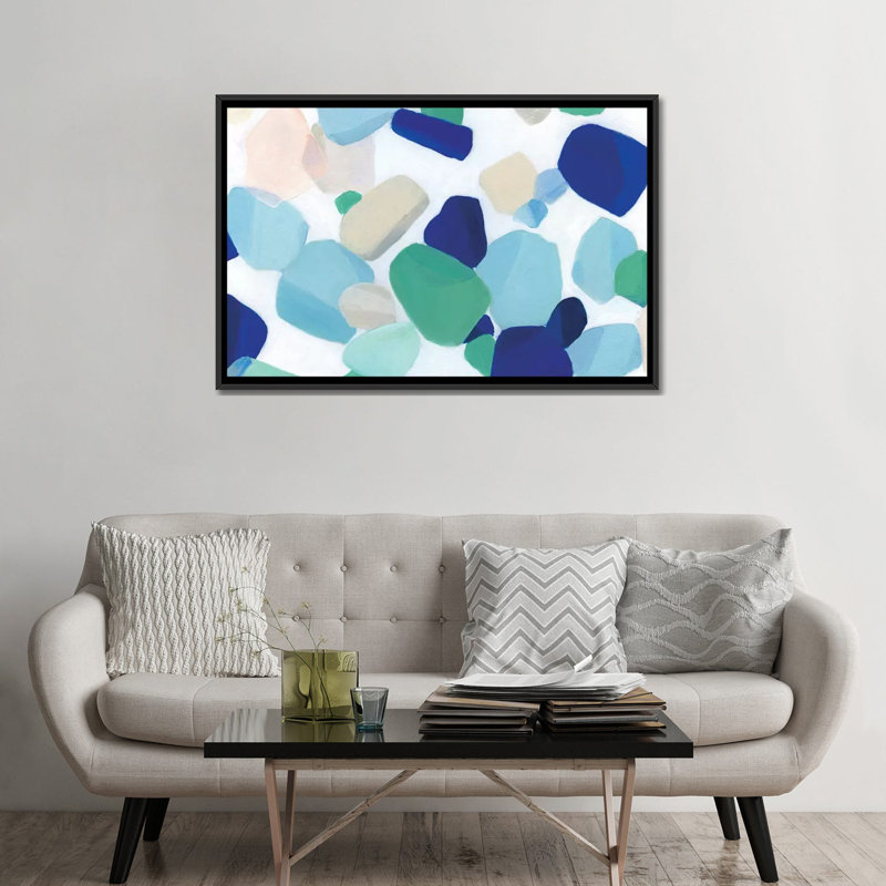 Seaglass Symphony - Print, 18" H x 26" W x 1.5" D, Black Framed Canvas, No Mat