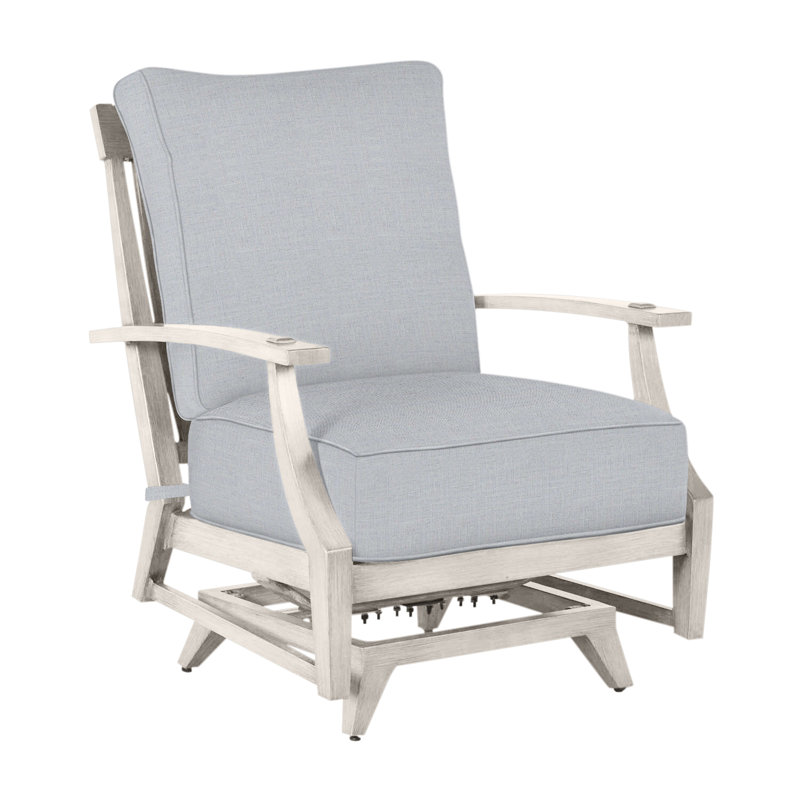 Croquet Patio Chair with Cushions, Welt, Oyster, Linen Chambray