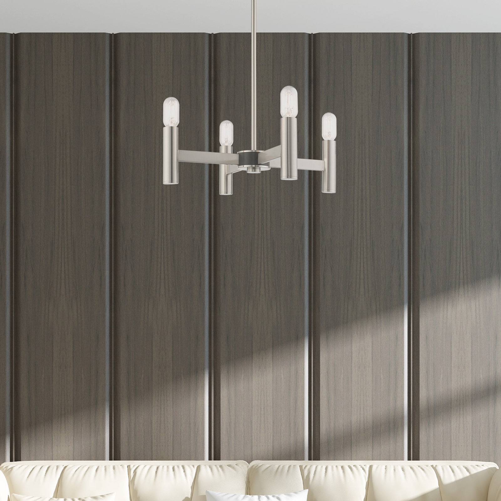 Martella 5 - Light Candle Style Classic / Traditional Chandelier, Brushed Nickel, 6" H x 20" W x 20" D