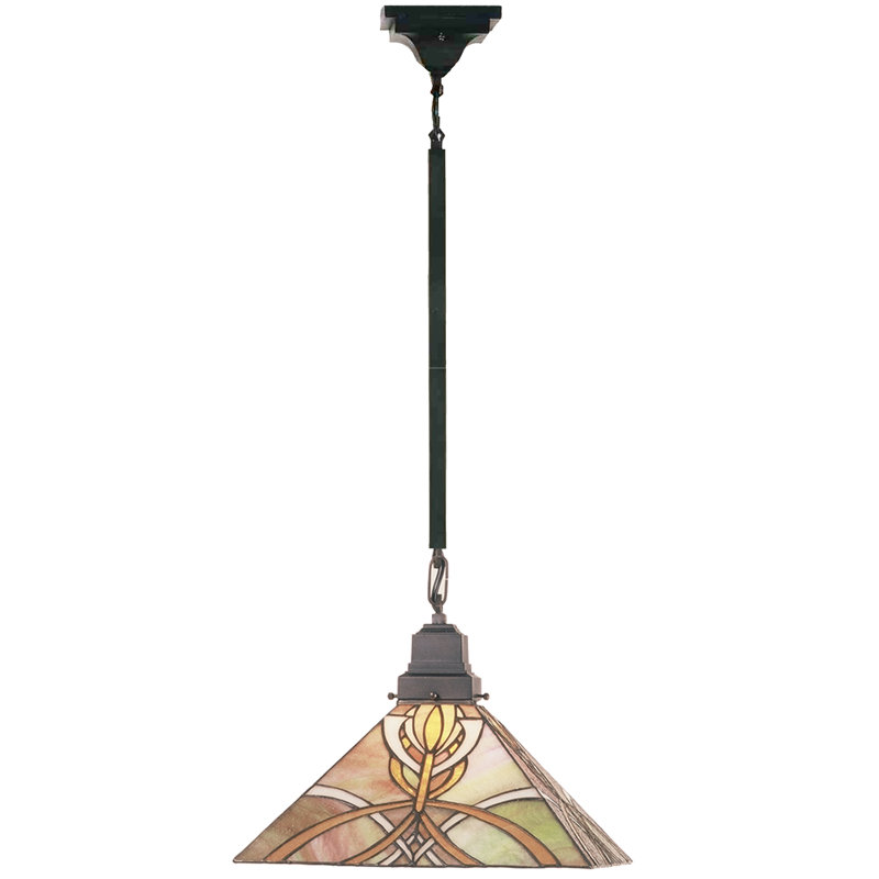 Luminaire suspendu géométrique 1 lumières mission, H 36 po x l 13 po x P 13 po