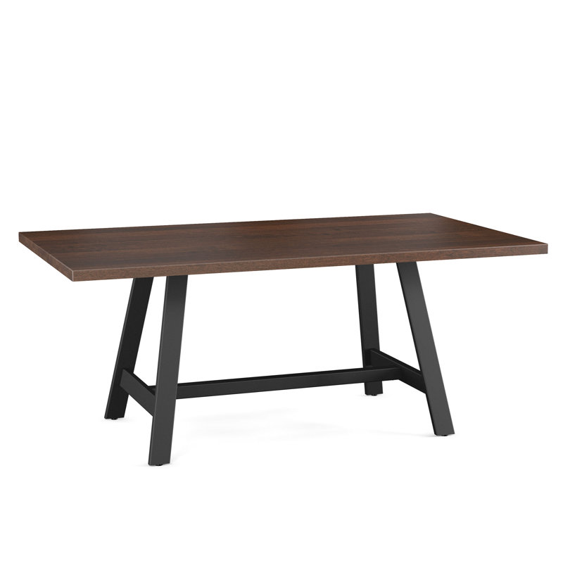 Table de salle à manger en bois massif L 72 po x l 40 po Zeynah, Brun