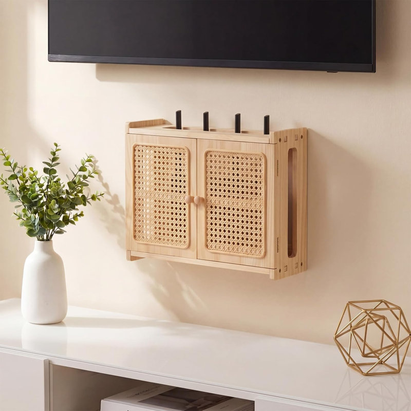 Boîte de rangement en bois pour Wi-Fi