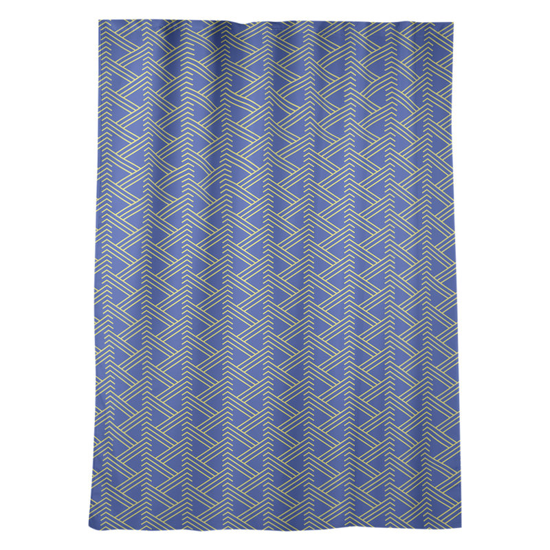 Jordao Room Darkening Curtain Single Panel, Blue/Yellow